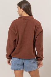 HYFVE Fleece Color Block Half Zip Sweatshirt – Cozy & Chic Casual Wear for Women